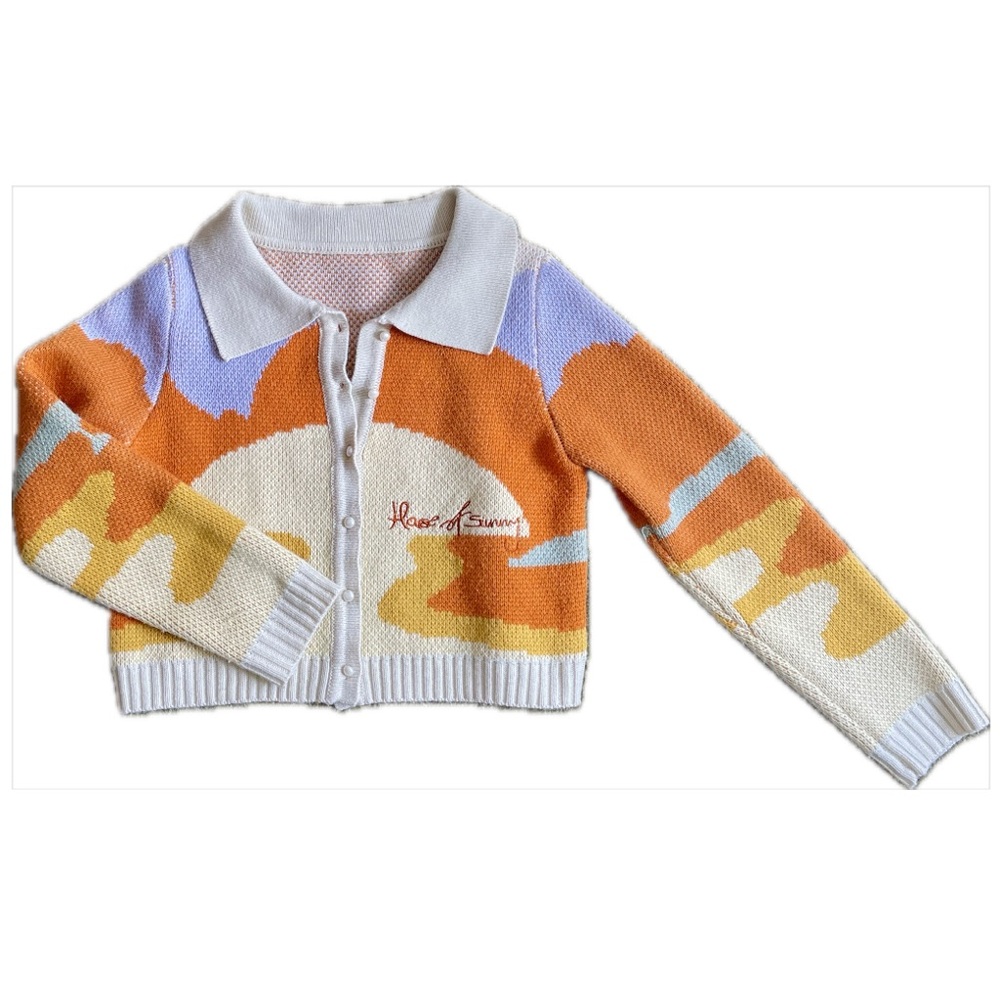 Colorful Button-Up Cardigan
